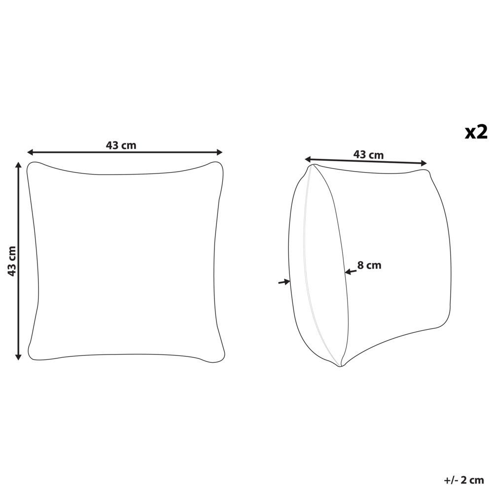 Set di 2 cuscini a fantasia velluto di colore verde oliva 43 x 43 cm soggiorno camera da letto