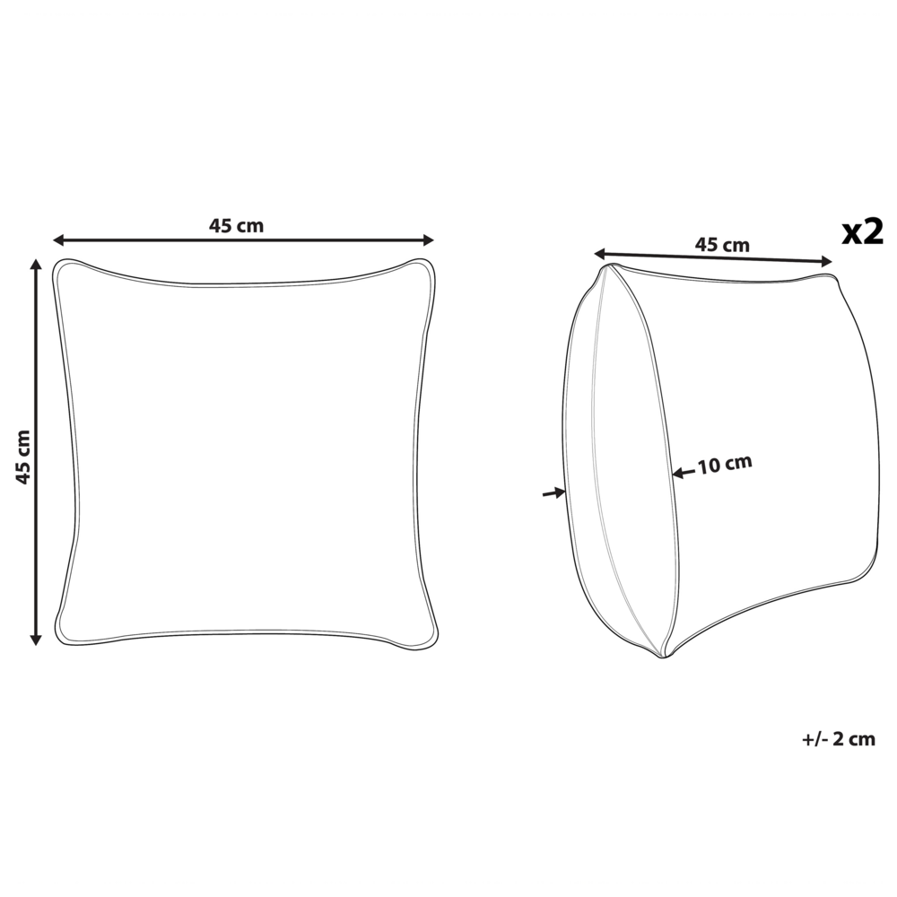 Set di 2 cuscini in vera pelle e cotone beige motivo patchwork ideale per interni