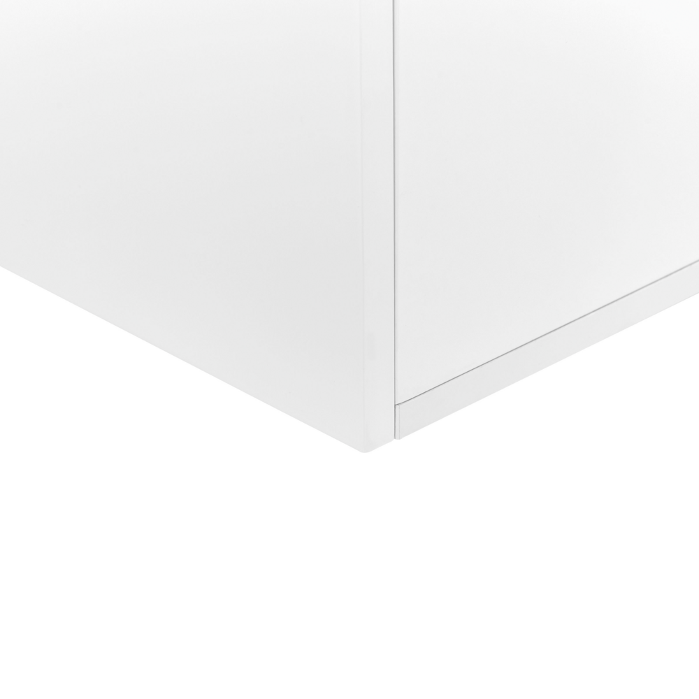 Mobiletto da TV marrone e bianco con 4 cassetti 2 ripiani e foro per cavi 140 x 40 cm