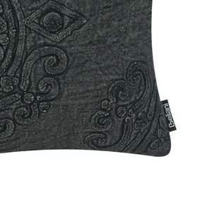 Set di 2 cuscini decorativi stile boho 30 x 50 cm in tessuto grigio scuro per interni