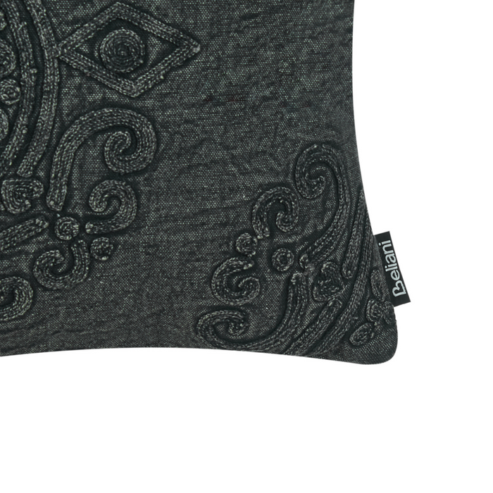 Set di 2 cuscini decorativi stile boho 30 x 50 cm in tessuto grigio scuro per interni