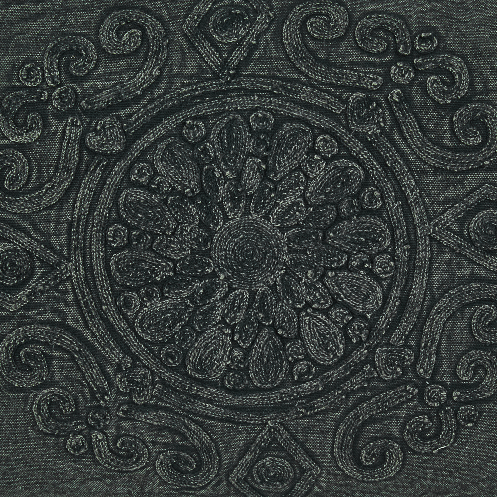 Set di 2 cuscini decorativi stile boho 30 x 50 cm in tessuto grigio scuro per interni