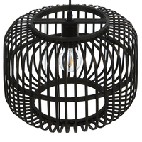 Lampadario a sospensione legno di bambù nero 128 cm lampadario a gabbia boho