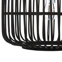 Lampadario a sospensione legno di bambù nero 128 cm lampadario a gabbia boho