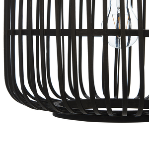 Lampadario a sospensione legno di bambù nero 128 cm lampadario a gabbia boho