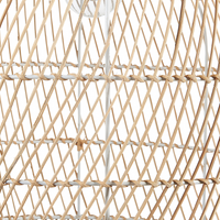 Lampada da terra stile boho in rattan beige naturale e struttura in metallo nero 165 cm