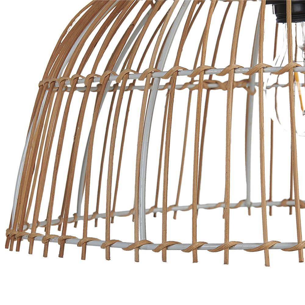 Lampadario a sospensione in rattan naturale  di colore beige 123 cm