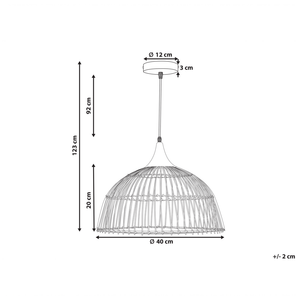 Lampadario a sospensione in rattan naturale  di colore beige 123 cm