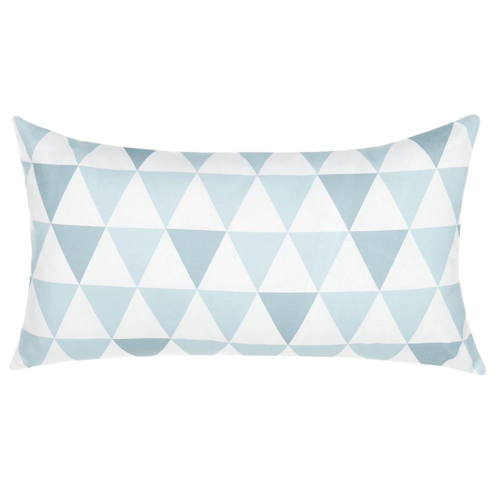 Set di 2 cuscini da esterno in poliestere bianco/azzurro 40 x 70 cm motivo a triangoli