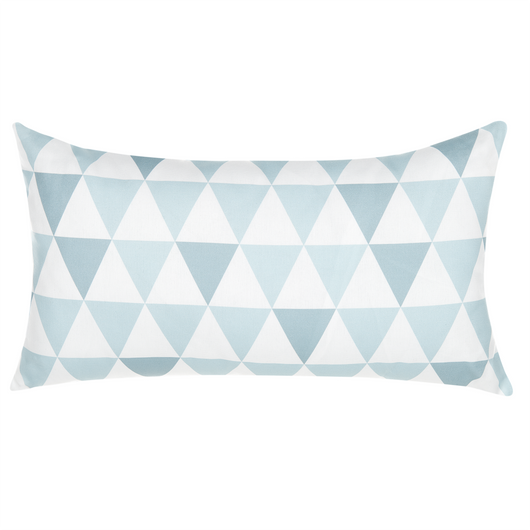 Set di 2 cuscini da esterno in poliestere bianco/azzurro 40 x 70 cm motivo a triangoli