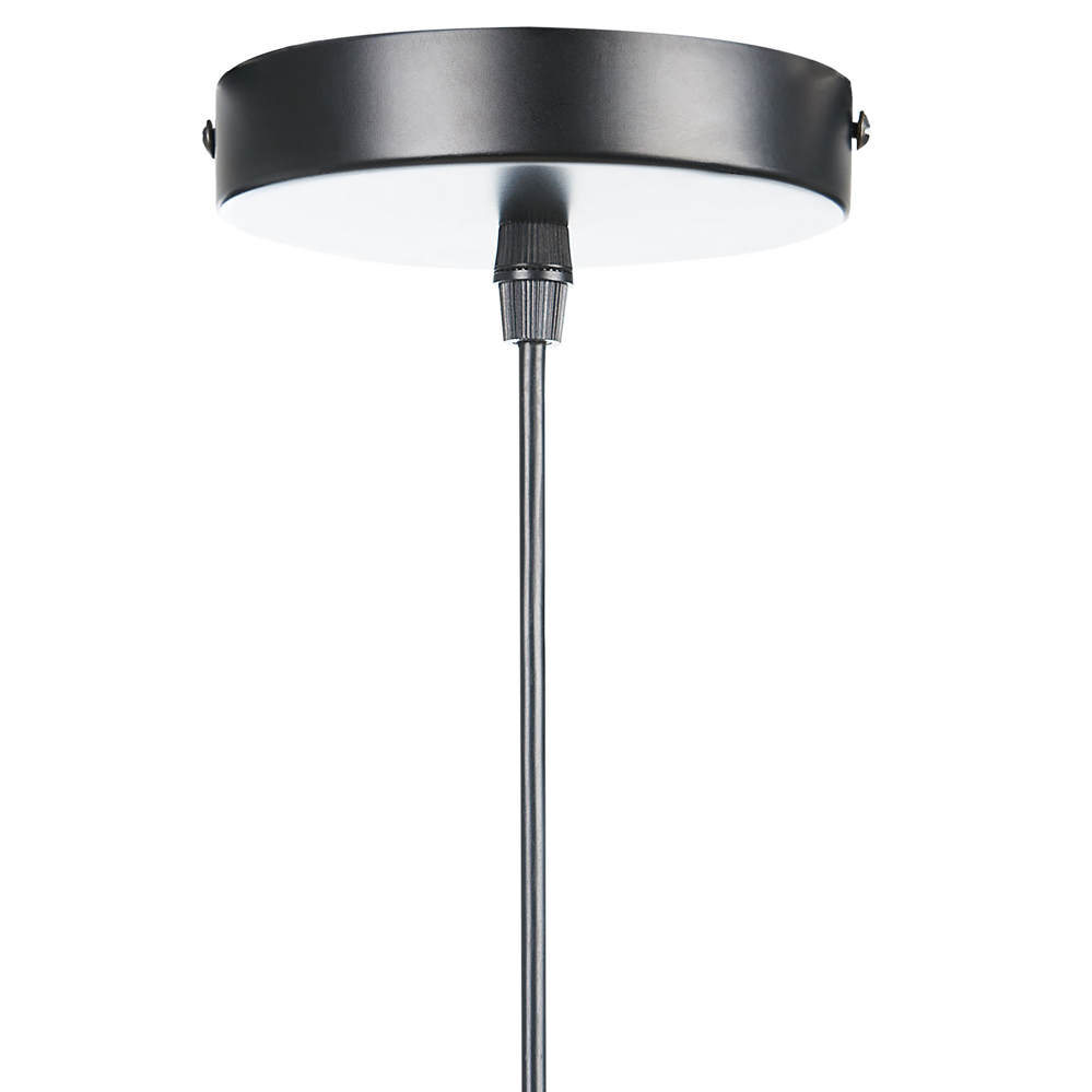 Lampada a sospensione corda carta nero 127 cm paralume materiale naturale boho