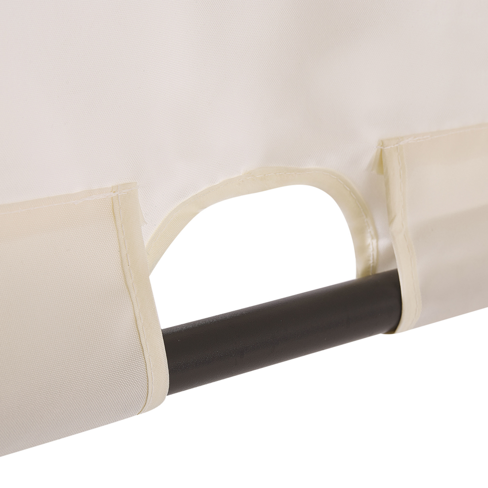 Gazebo in metallo e poliestere nero beige LED 310 cm pergola padiglione da giardino