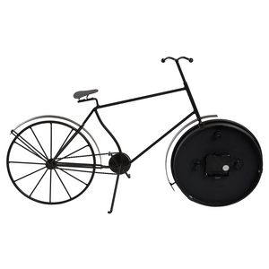 Orologio da tavolo in metallo nero 37 cm a forma di bicicletta in stile retrò moderno