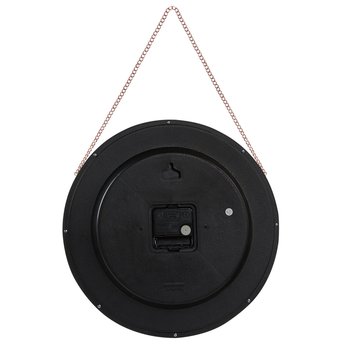Orologio da parete nero ramato in alluminio e materiale sintetico 30 cm stile moderno