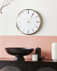 Orologio da parete bianco senza numeri 34 cm in alluminio stile moderno