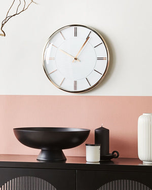 Orologio da parete bianco senza numeri 34 cm in alluminio stile moderno