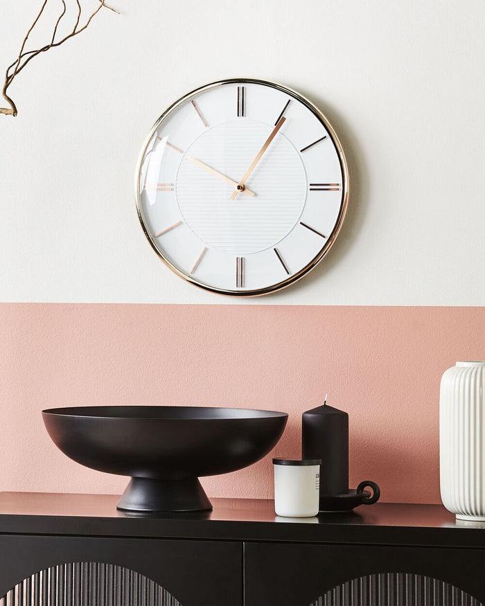 Orologio da parete bianco senza numeri 34 cm in alluminio stile moderno