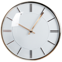 Orologio da parete bianco senza numeri 34 cm in alluminio stile moderno