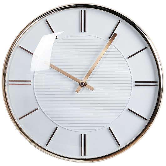 Orologio da parete bianco senza numeri 34 cm in alluminio stile moderno