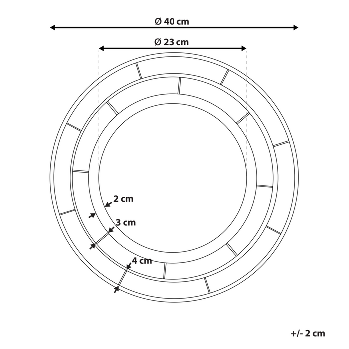 Specchio da parete rotondo in materiale sintetico color oro 40 cm stile moderno