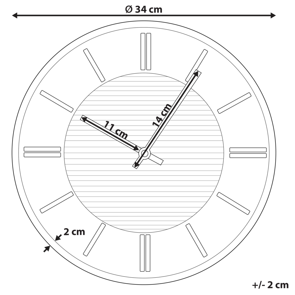 Orologio da parete bianco senza numeri 34 cm in alluminio stile moderno