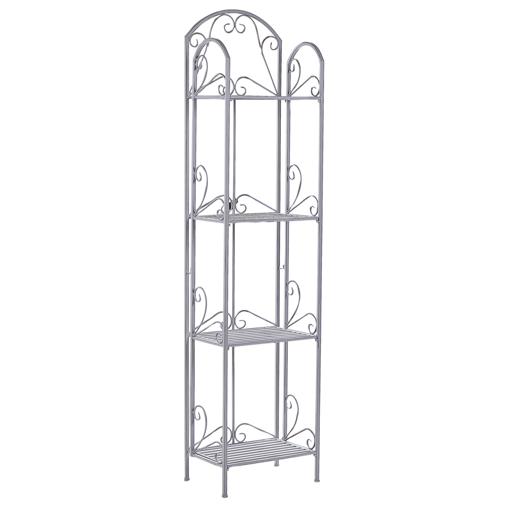 Scaffale Stile Vintage per Bagno Struttura in Metallo grigio con 4 Ripiani