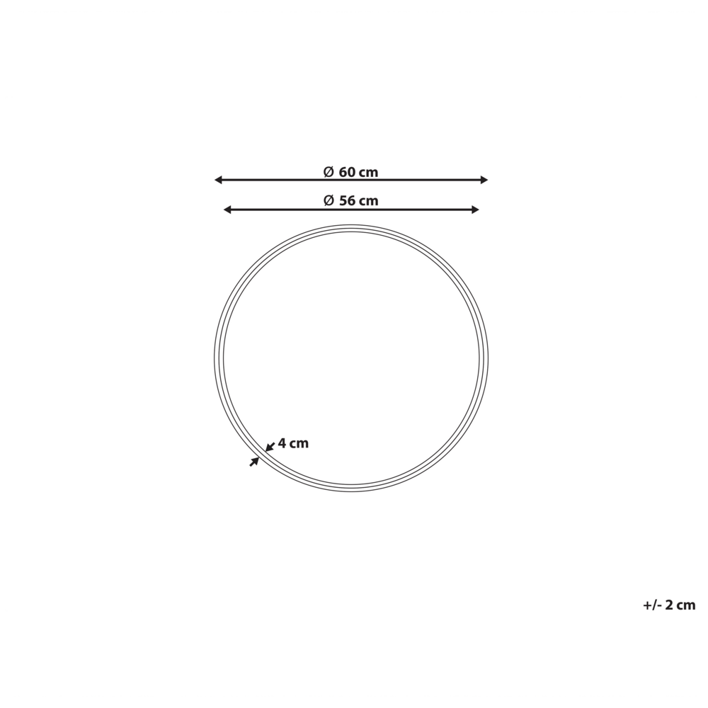 Specchio da parete decorativo con cornice rotonda in rattan ø 60 cm