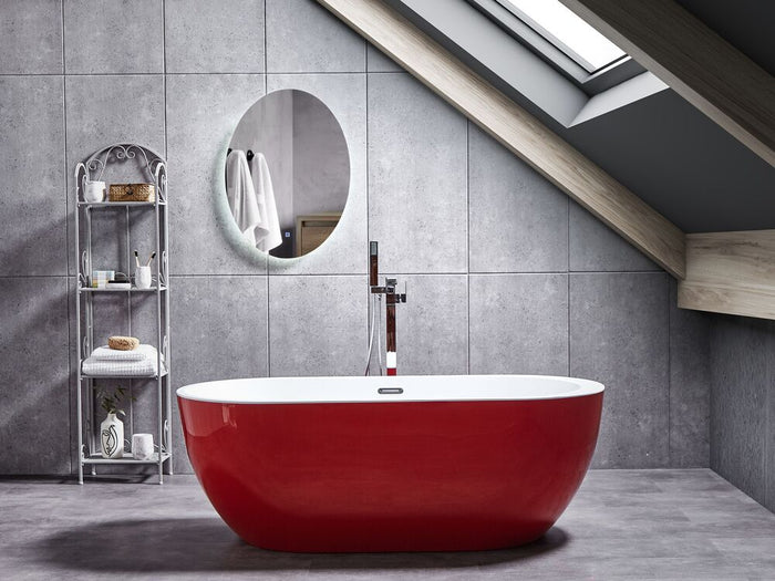Moderna Vasca da Bagno Freestanding in Acrilico Sanitario rosso 160 cm