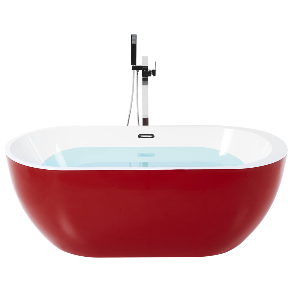 Moderna Vasca da Bagno Freestanding in Acrilico Sanitario rosso 160 cm
