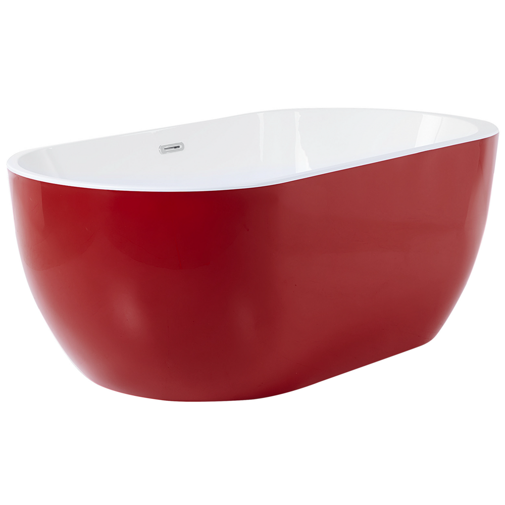 Moderna Vasca da Bagno Freestanding in Acrilico Sanitario rosso 160 cm