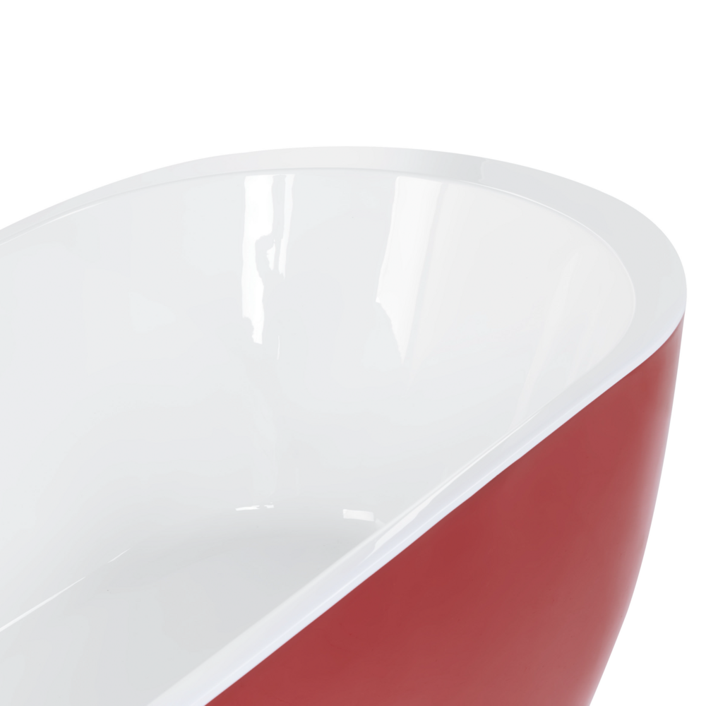Moderna Vasca da Bagno Freestanding in Acrilico Sanitario rosso 160 cm