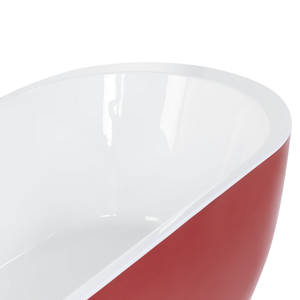 Moderna Vasca da Bagno Freestanding in Acrilico Sanitario rosso 160 cm