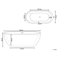 Moderna Vasca da Bagno Freestanding in Acrilico Sanitario rosso 160 cm