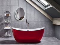 Moderna Vasca da Bagno Acrilico Sanitario rosso 150 x 75 cm autoportante moderno