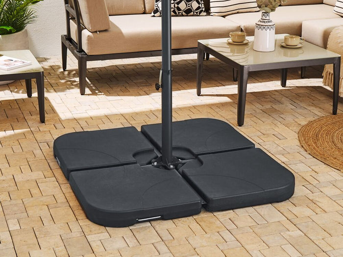 Base per ombrellone da esterno a croce in acciaio di colore nero accessori giardino