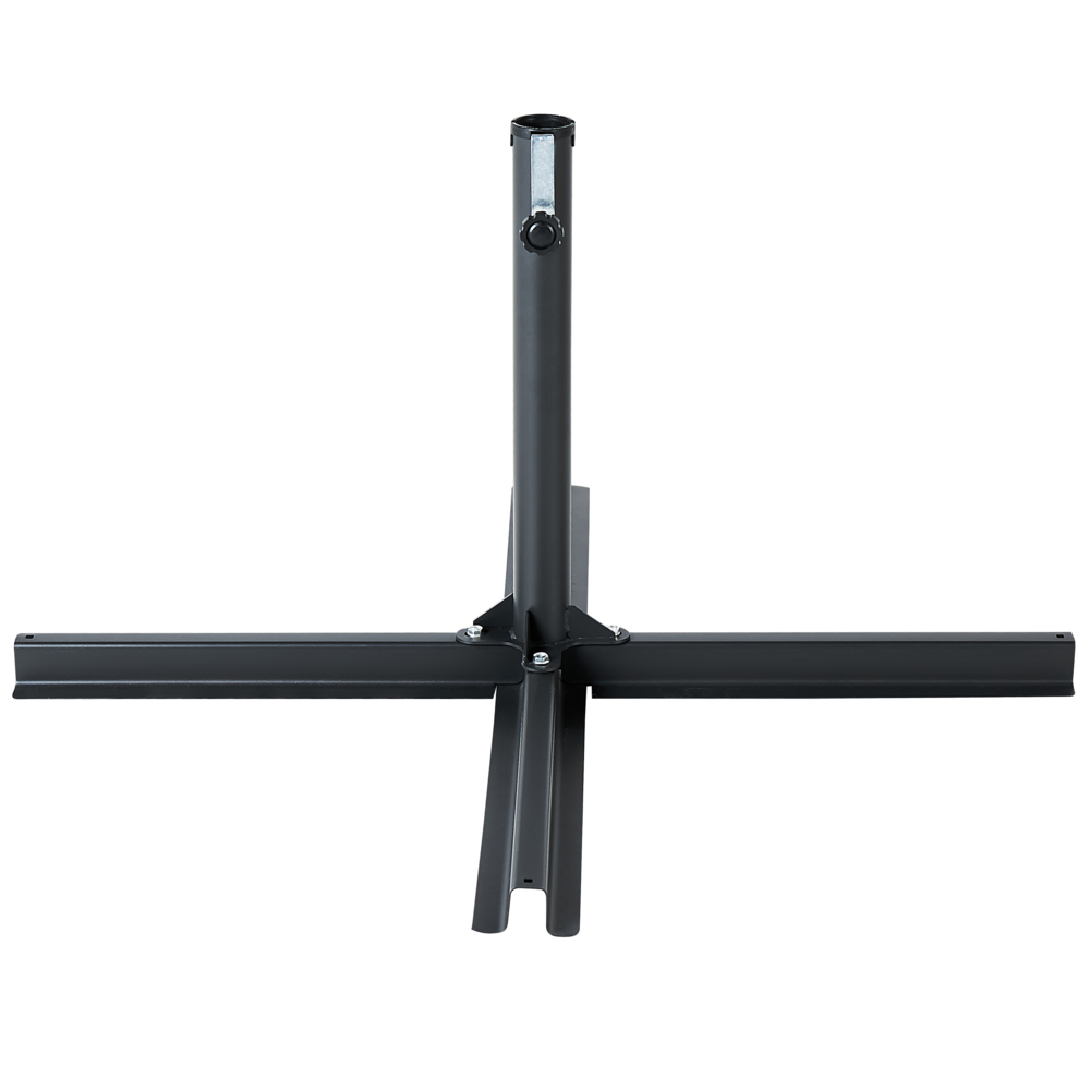 Base per ombrellone da esterno a croce in acciaio di colore nero accessori giardino