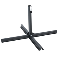 Base per ombrellone da esterno a croce in acciaio di colore nero accessori giardino