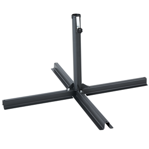 Base per ombrellone da esterno a croce in acciaio di colore nero accessori giardino