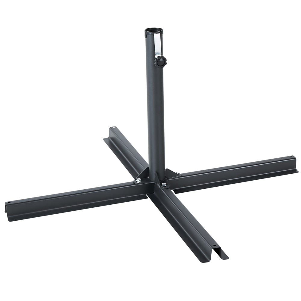 Base per ombrellone da esterno a croce in acciaio di colore nero accessori giardino