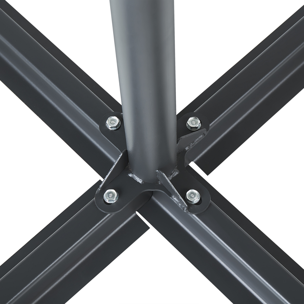 Base per ombrellone da esterno a croce in acciaio di colore nero accessori giardino