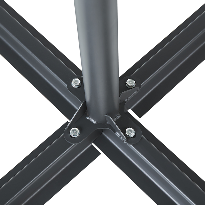 Base per ombrellone da esterno a croce in acciaio di colore nero accessori giardino