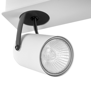 Plafoniera in metallo di colore bianco 2 fuochi paralumi funziona orientabile