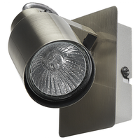 Set di 2 lampade da parete faretti in metallo color argento soggiorno ingresso camera da letto