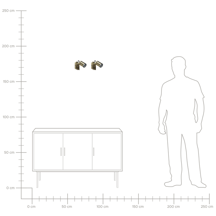 Set di 2 lampade da parete ottone metallo con paralume regolabile industriale