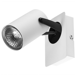 Set di 2 lampade da parete in metallo bianco con paralume regolabile industriale