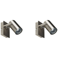 Set di 2 lampade da parete in metallo argento con paralume regolabile industriale