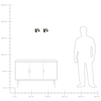 Set di 2 lampade da parete in metallo argento con paralume regolabile industriale