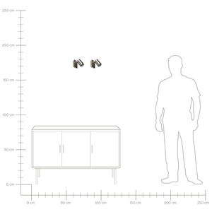 Set di 2 lampade da parete in metallo argento con paralume regolabile industriale
