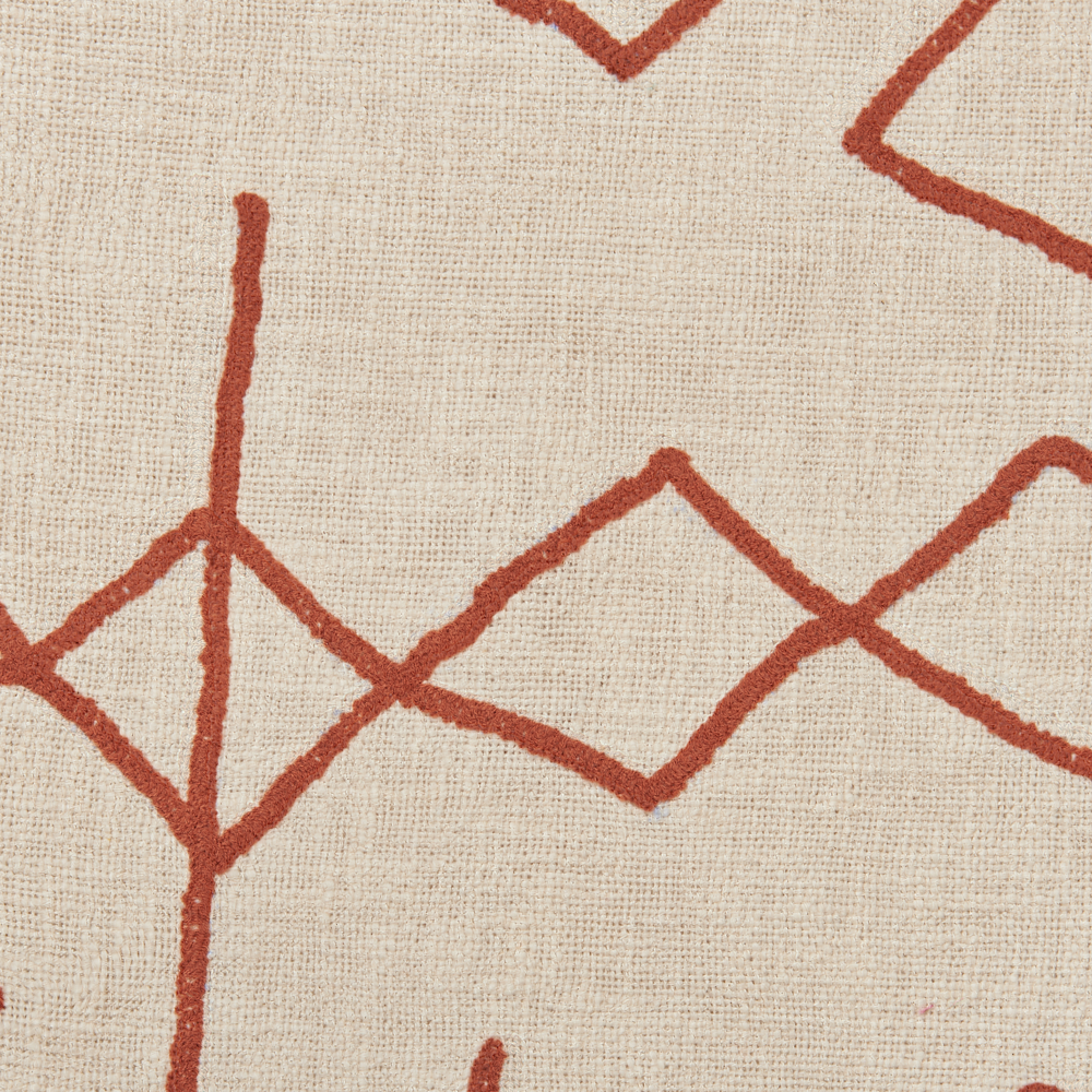 Coperta Beige con Cotone Rosso 130 x 180 cm Copriletto tessuto a mano Motivo Floreale Accogliente con Nappe