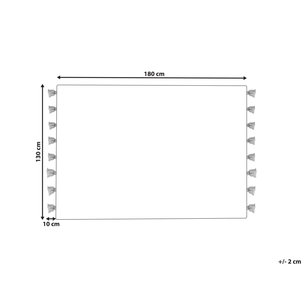 Coperta Beige con Cotone Rosso 130 x 180 cm Copriletto tessuto a mano Motivo Floreale Accogliente con Nappe